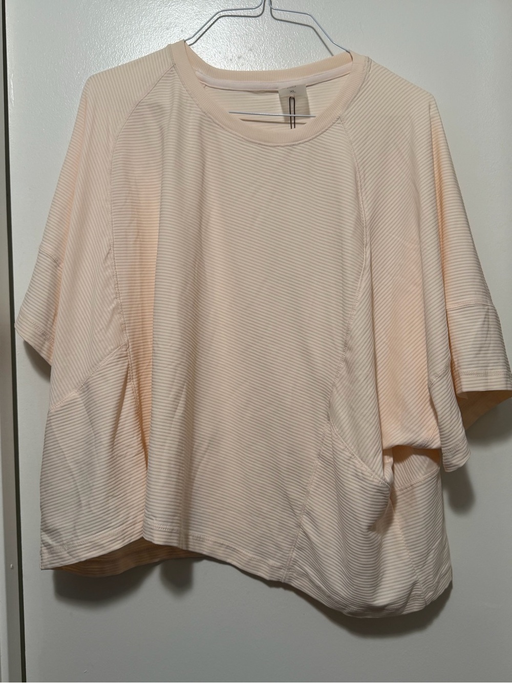 Calia Peach Ribbed Short-Sleeve cropped tee
